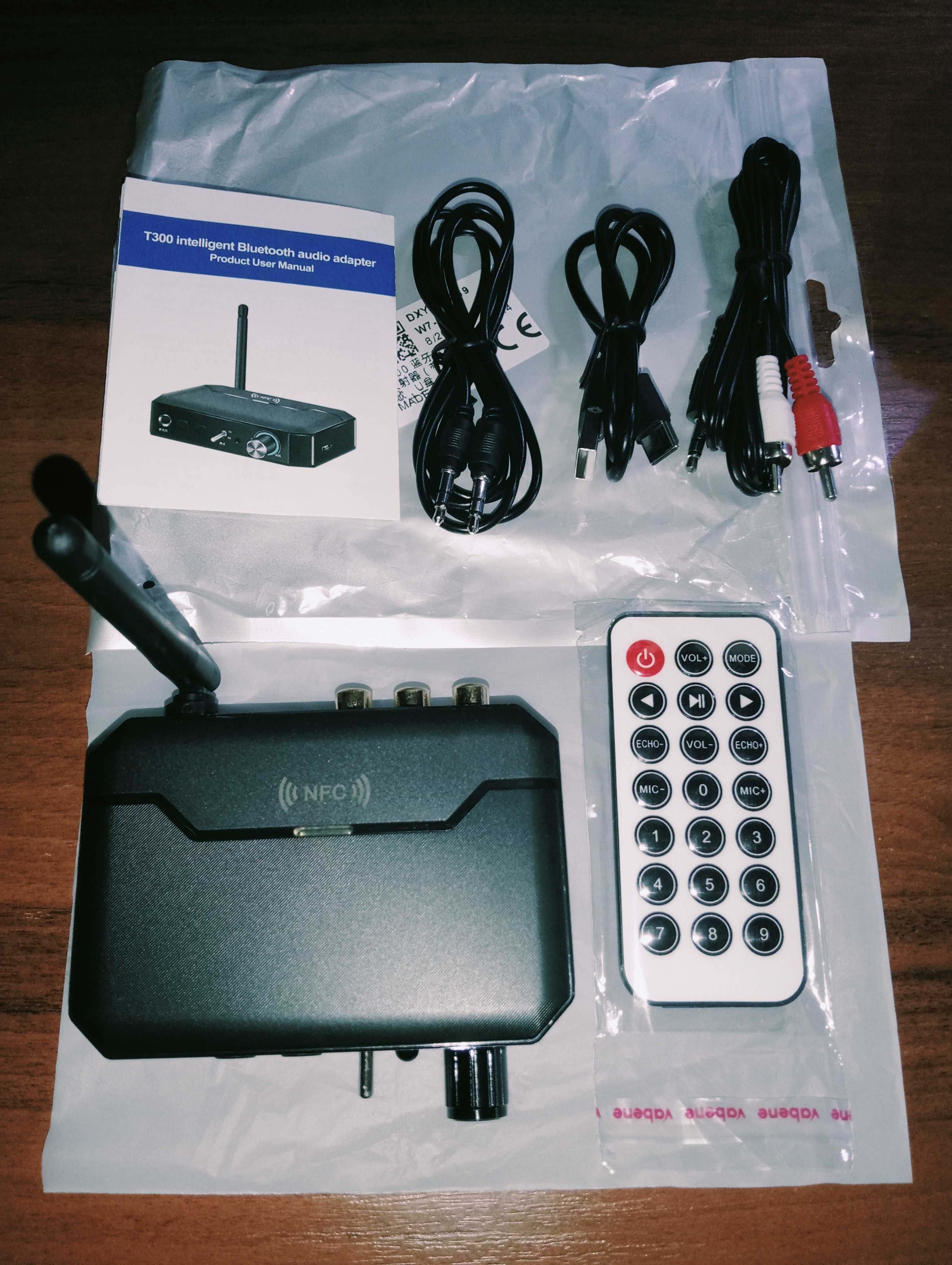T300 2-in-1 Audio Adapter Bluetooth 5.3 RX/TX with Remote Control