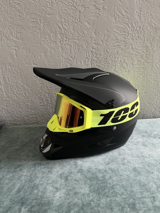 Мотошолом ендуро з окулярами + ПОДАРУНОК