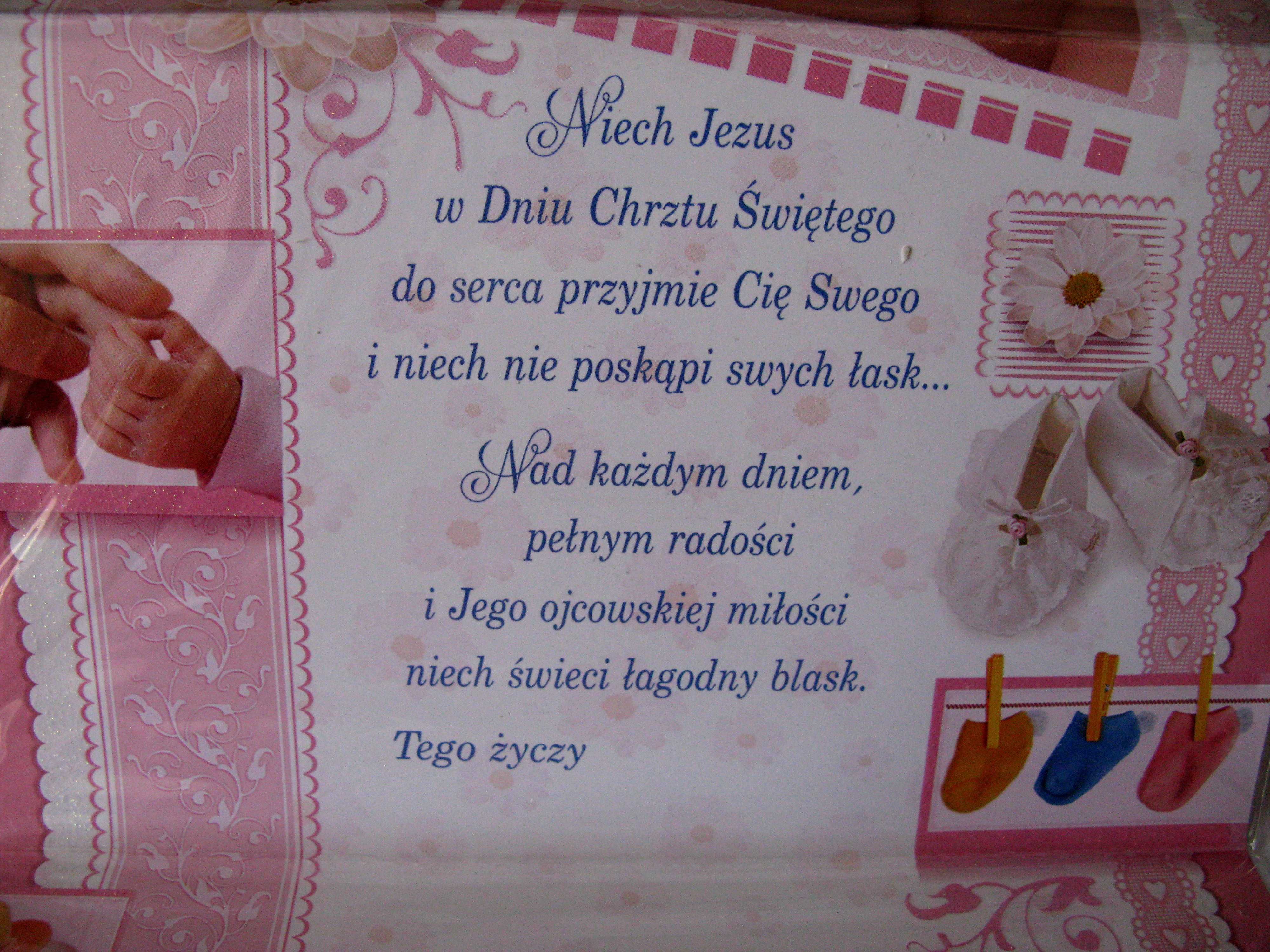 kartka okolicznościowa w Dniu chrztu