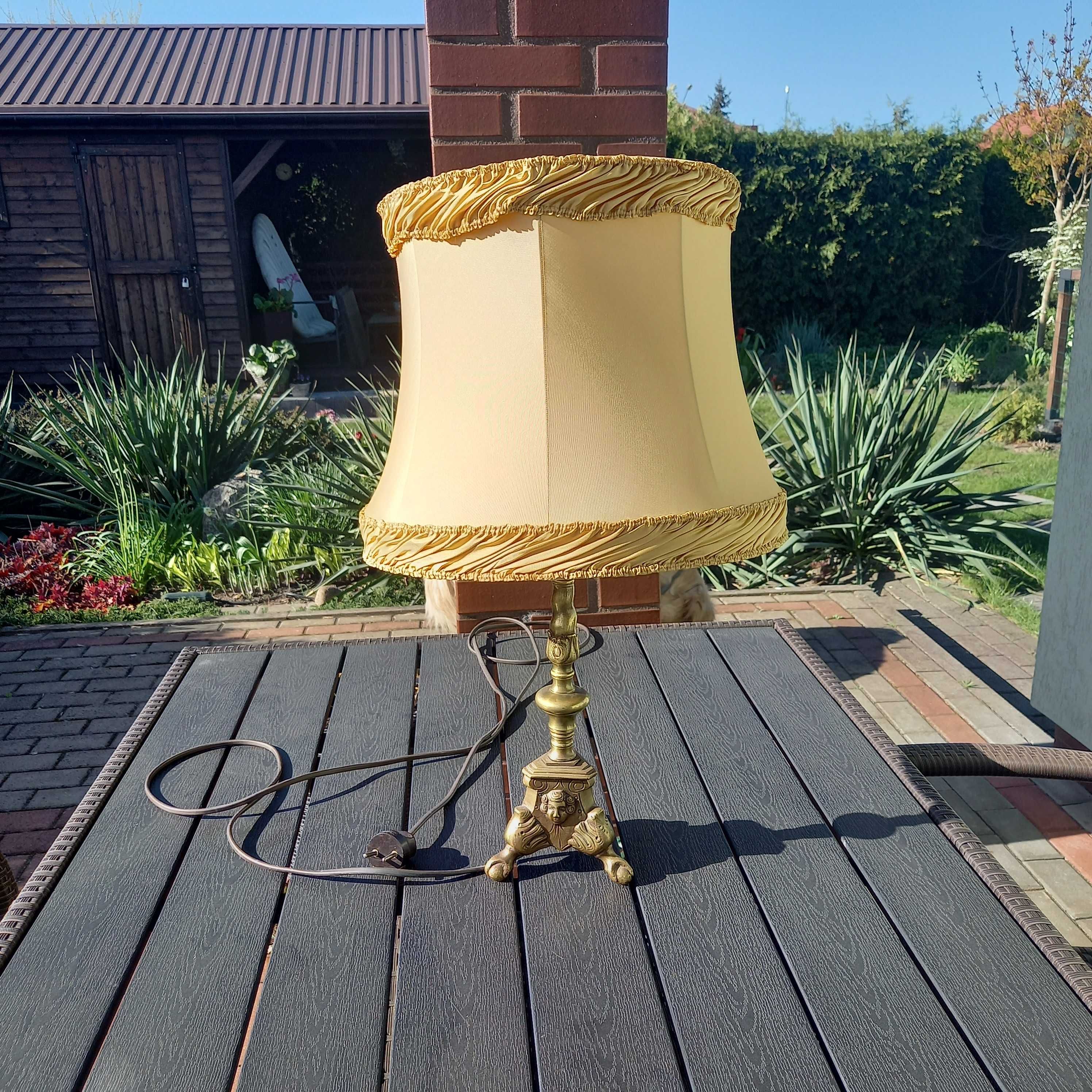 Mosiężna stara lampa stołowa