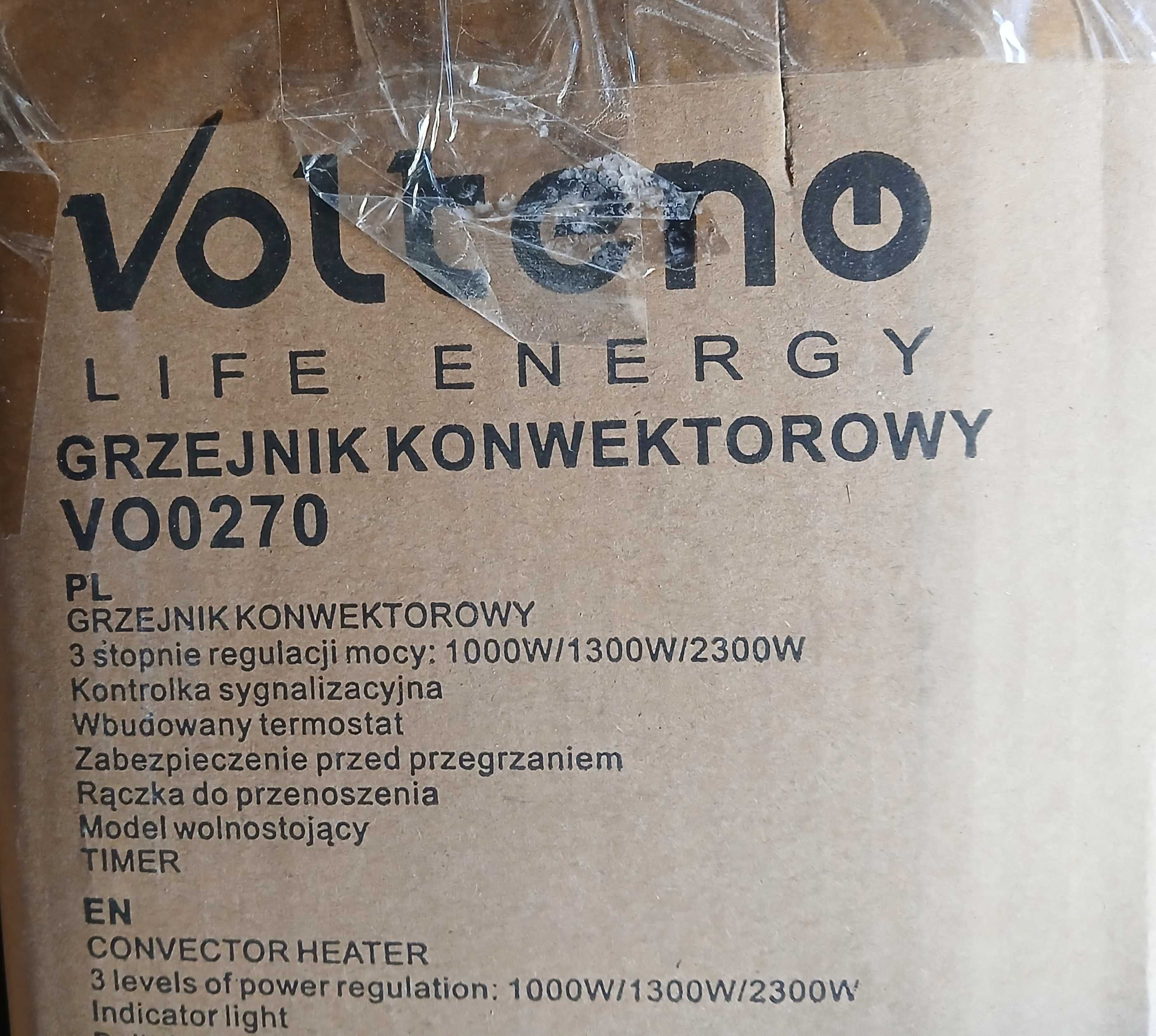Grzejnik konwektorowy przenośny z wyświetlaczem 2000 W VOLTENO + pilot