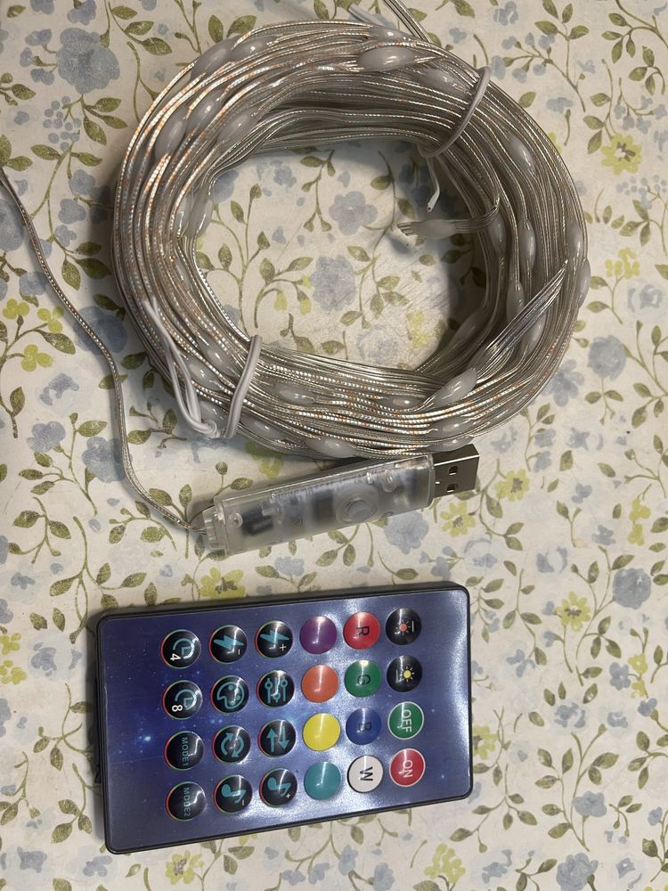Смарт гірлянда освітлення 10 метрів на usb пульт керування голосом