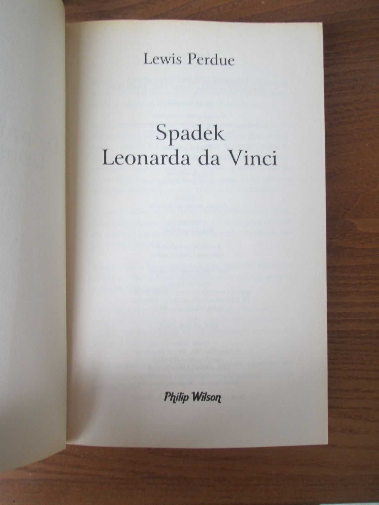 Spadek Leonarda Da Vinci Lewis Perdue Thriller