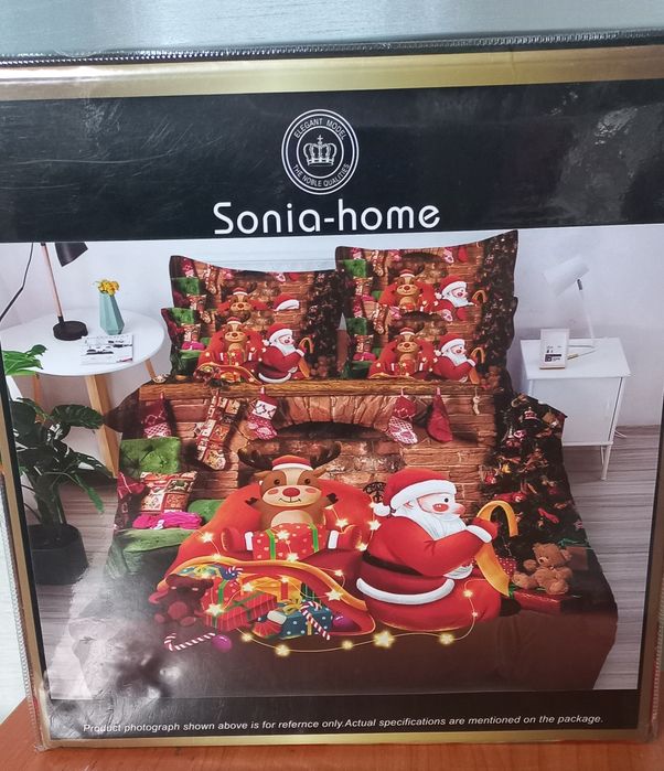Новорічний комплект постілі фланель 1.5 полуторний