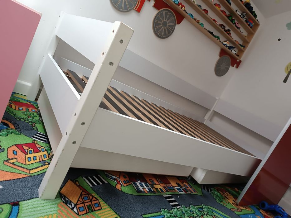 Łóżko dziecięce białe drewniane IKEA