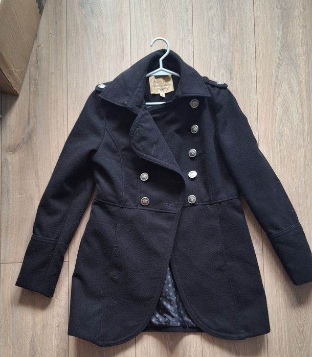 Płaszcz przedłużany czarny rozmiar S