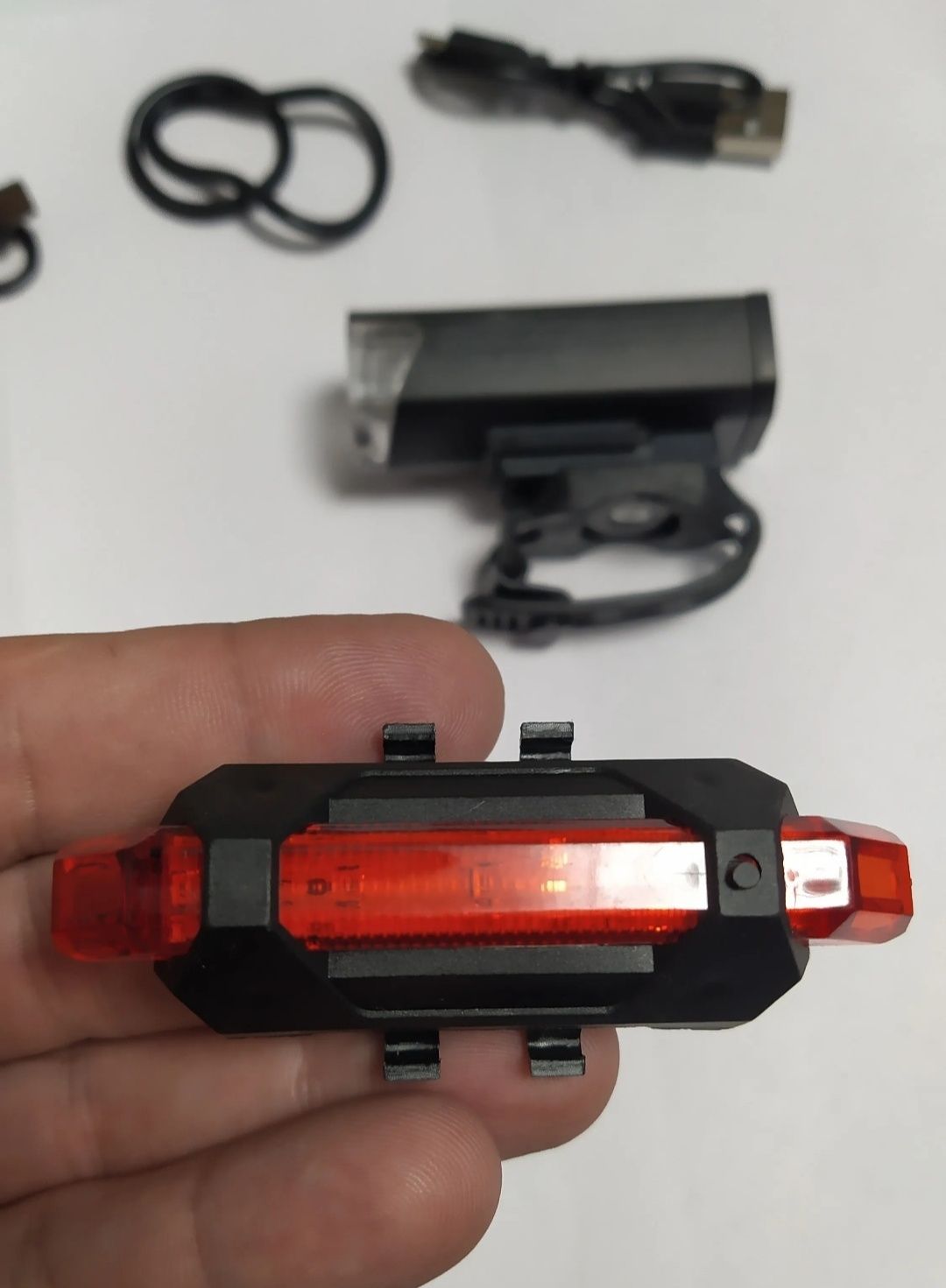 Oświetlenie rowerowe LED przód tył USB