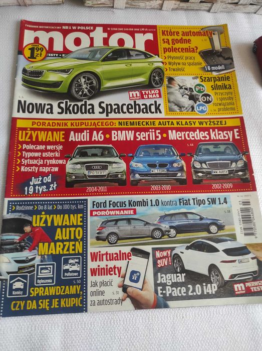Czasopismo Motor WYSZUKAJ Auto 3/2018 A6 Tipo Focus E-Pace S60 V60