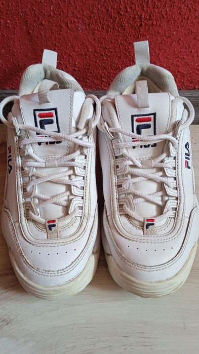 Adidasy FILA 36 na koturnie białe