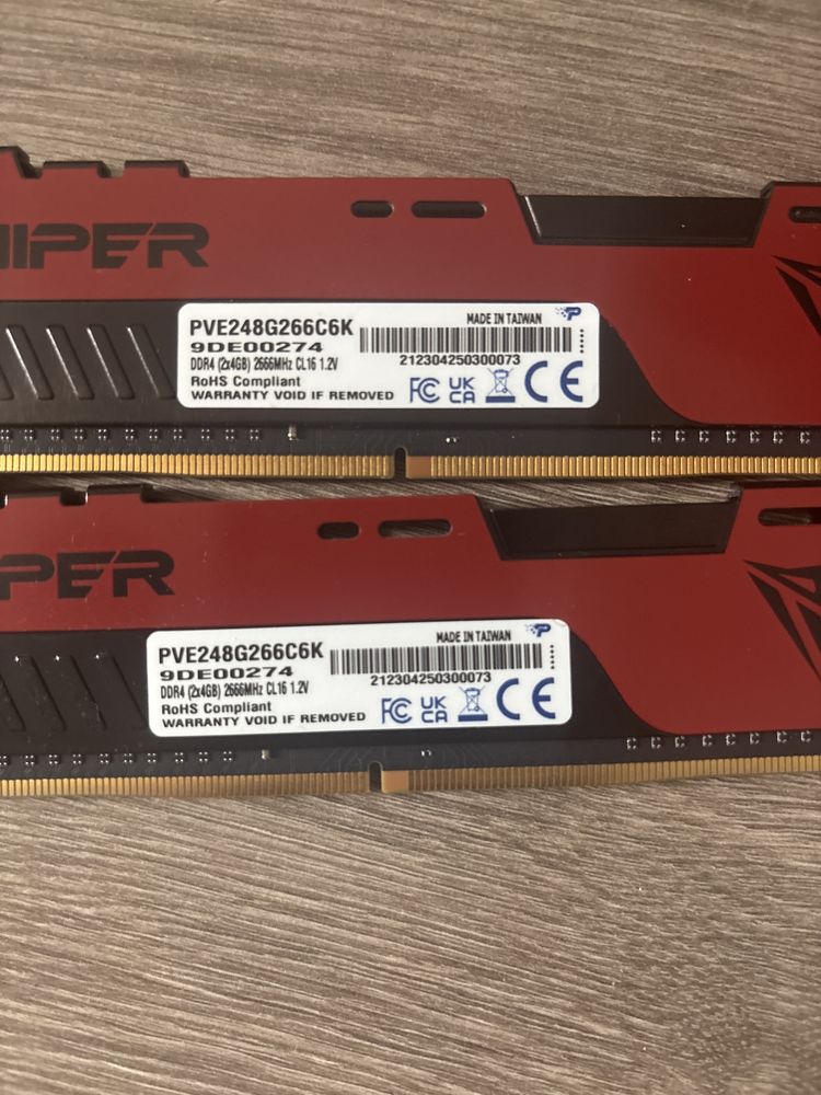 Озп Patriot DDR4 8GB (2x4GB) 2666MHz