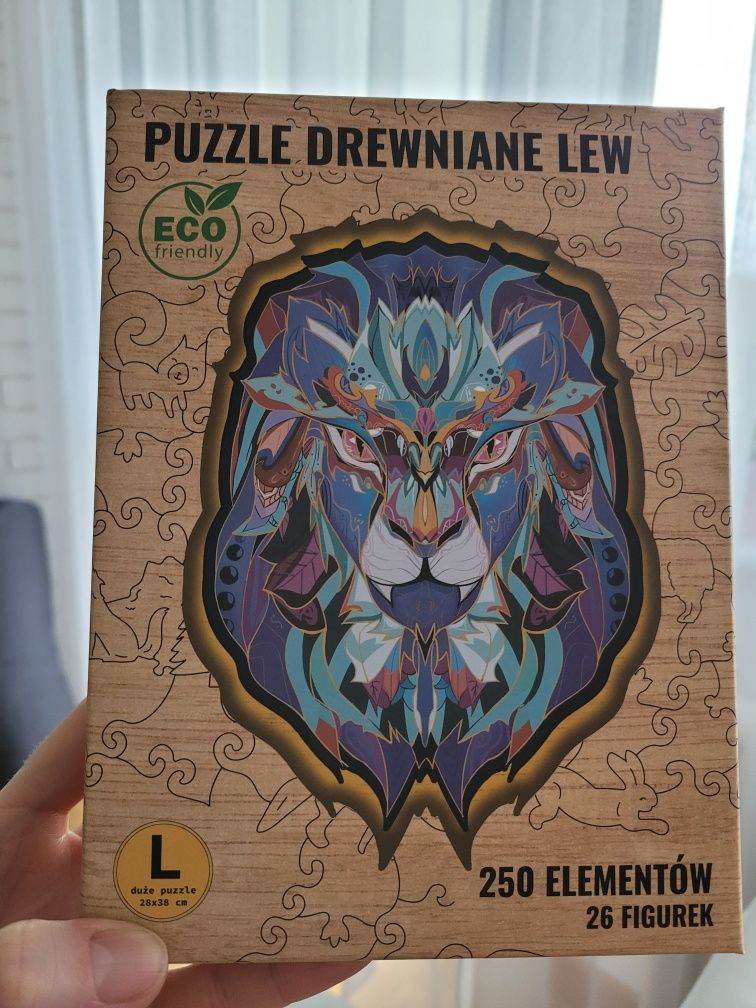 Puzzle drewniane Lew 250 elementów + 26 figurek