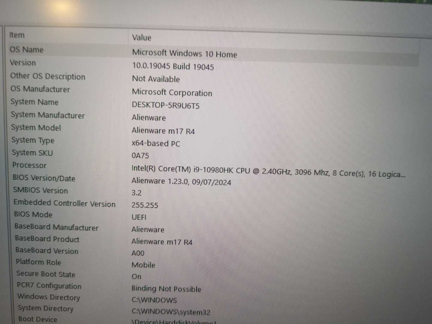 Dell Alienware m17 R4 i9-10980H/32GB/1TB/Win10P RTX3080