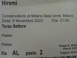 Vendo bilhete para Hiromi - Italia, Milão