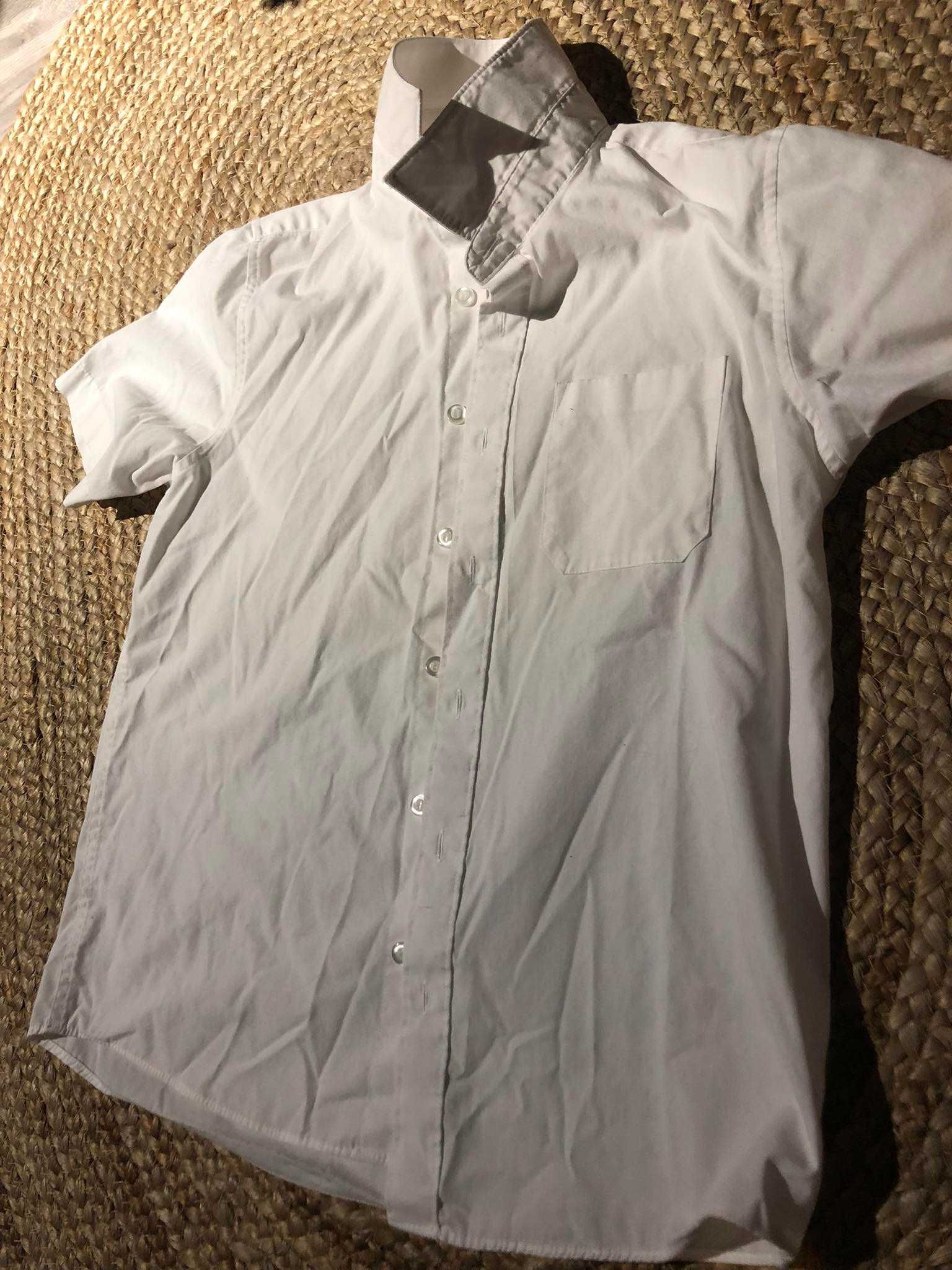 Biała koszula dla chłopca z krótkim rekawem