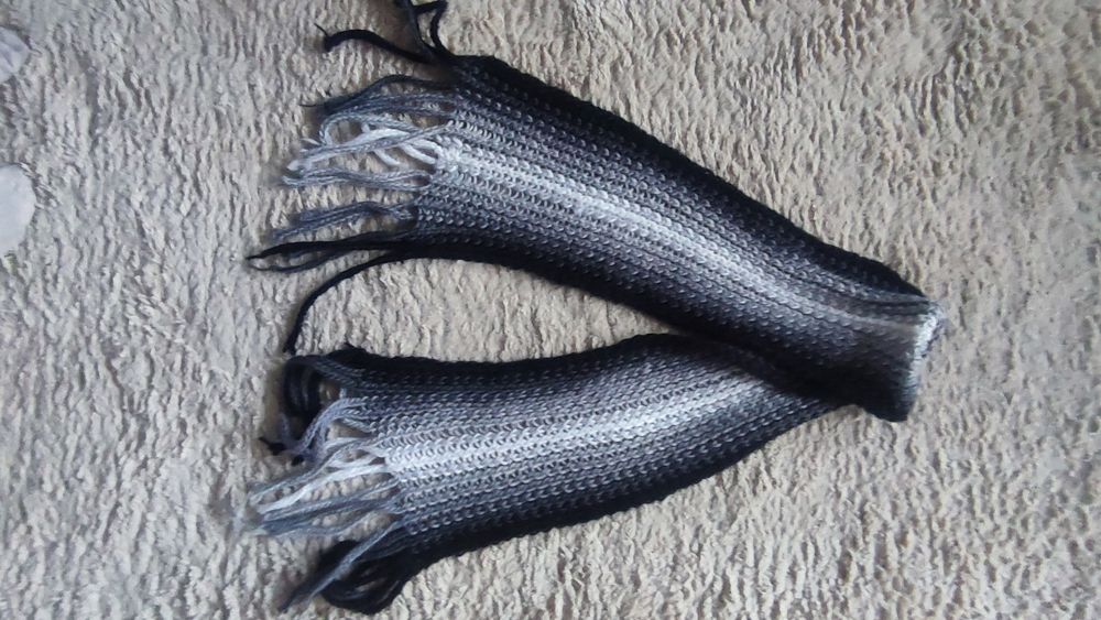 Szalik szary na drutach na zimę damski,męski