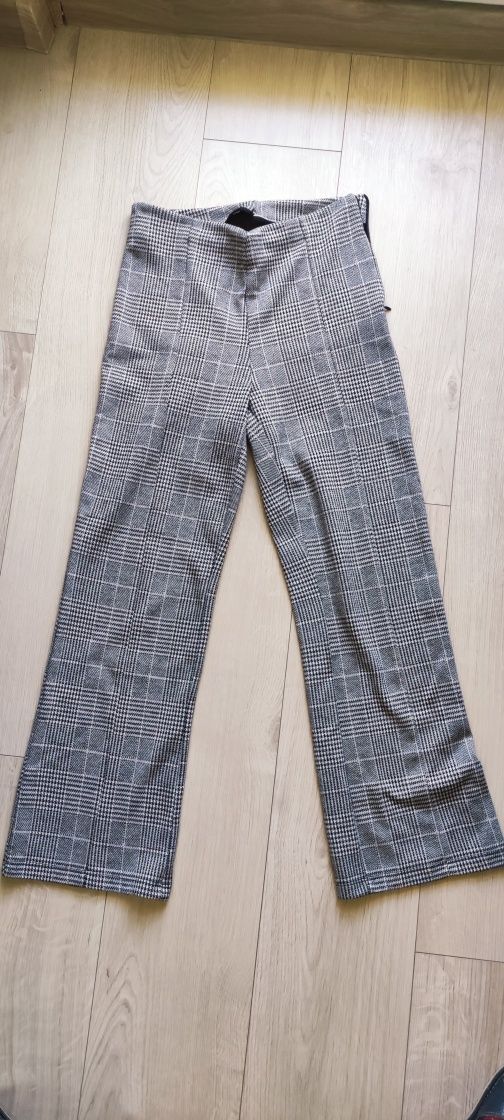Spodnie w kratkę H&M róż. S