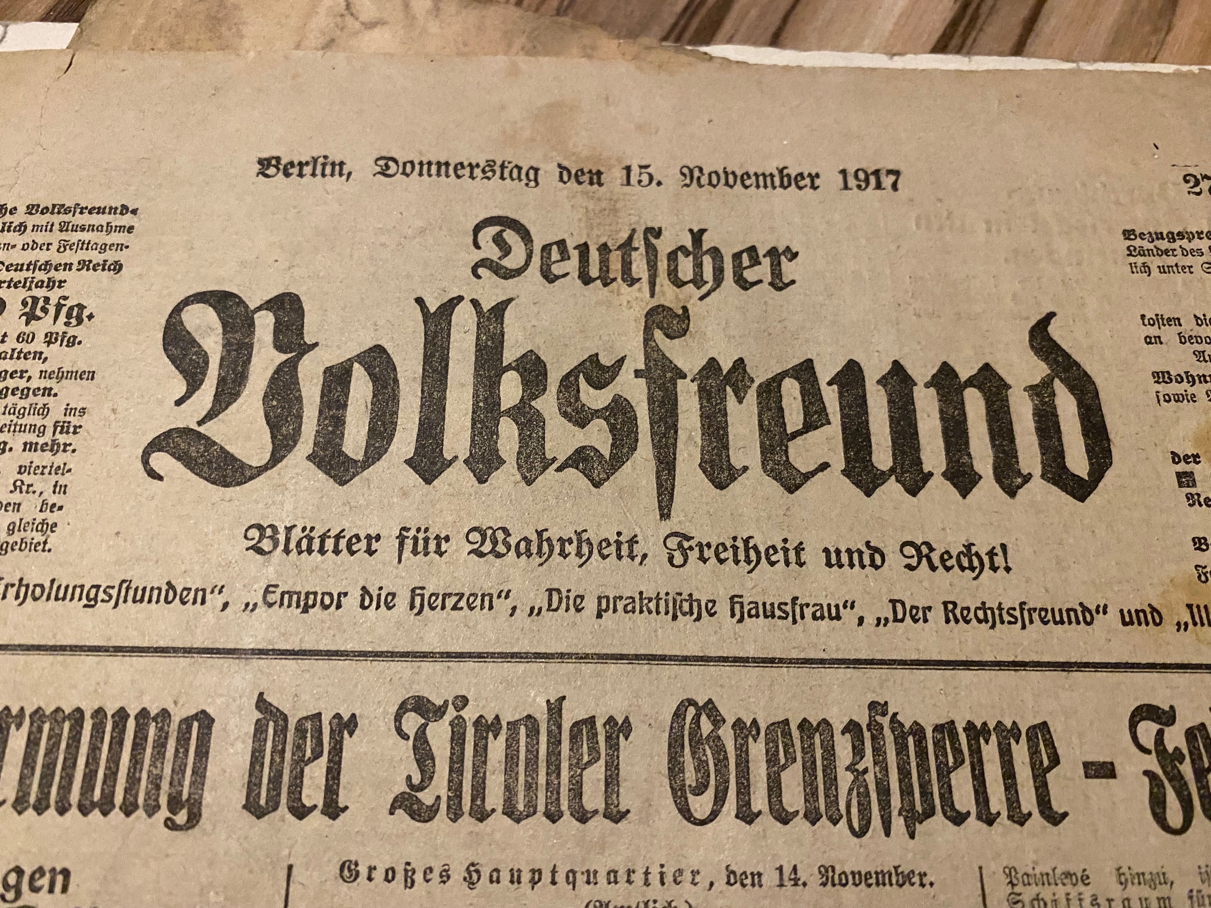 Deutscher Volksfreund-1917, 3 numery