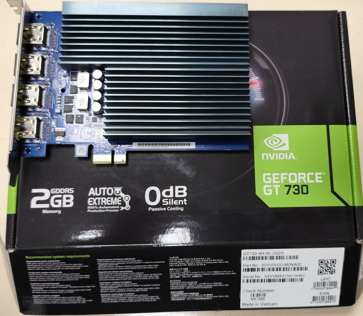 Видеокарта ASUS GeForce GT730 2048Mb 4*HDMI (GT730-4H-SL-2GD5)