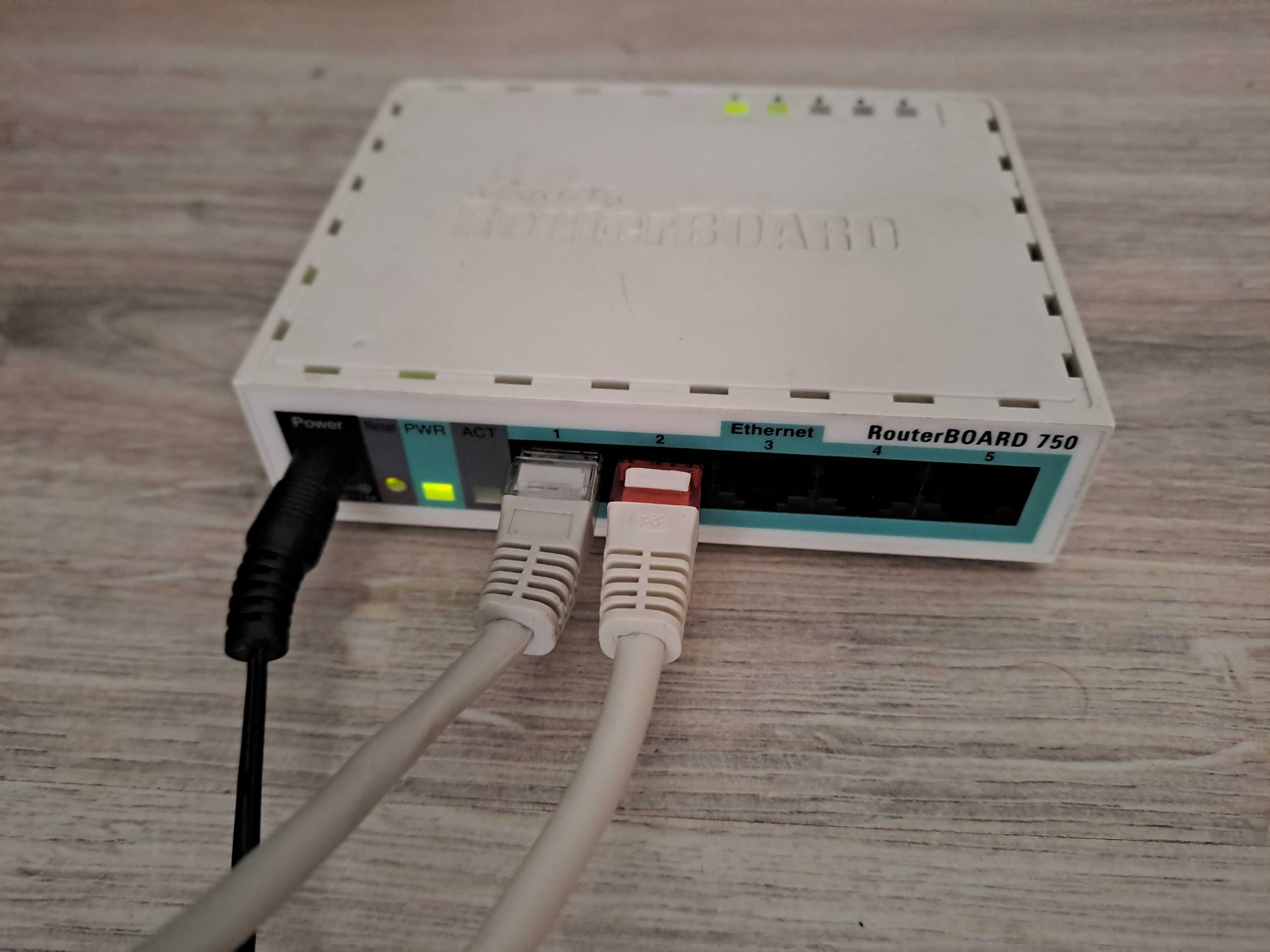 router MikroTik RB750 + zasilacz