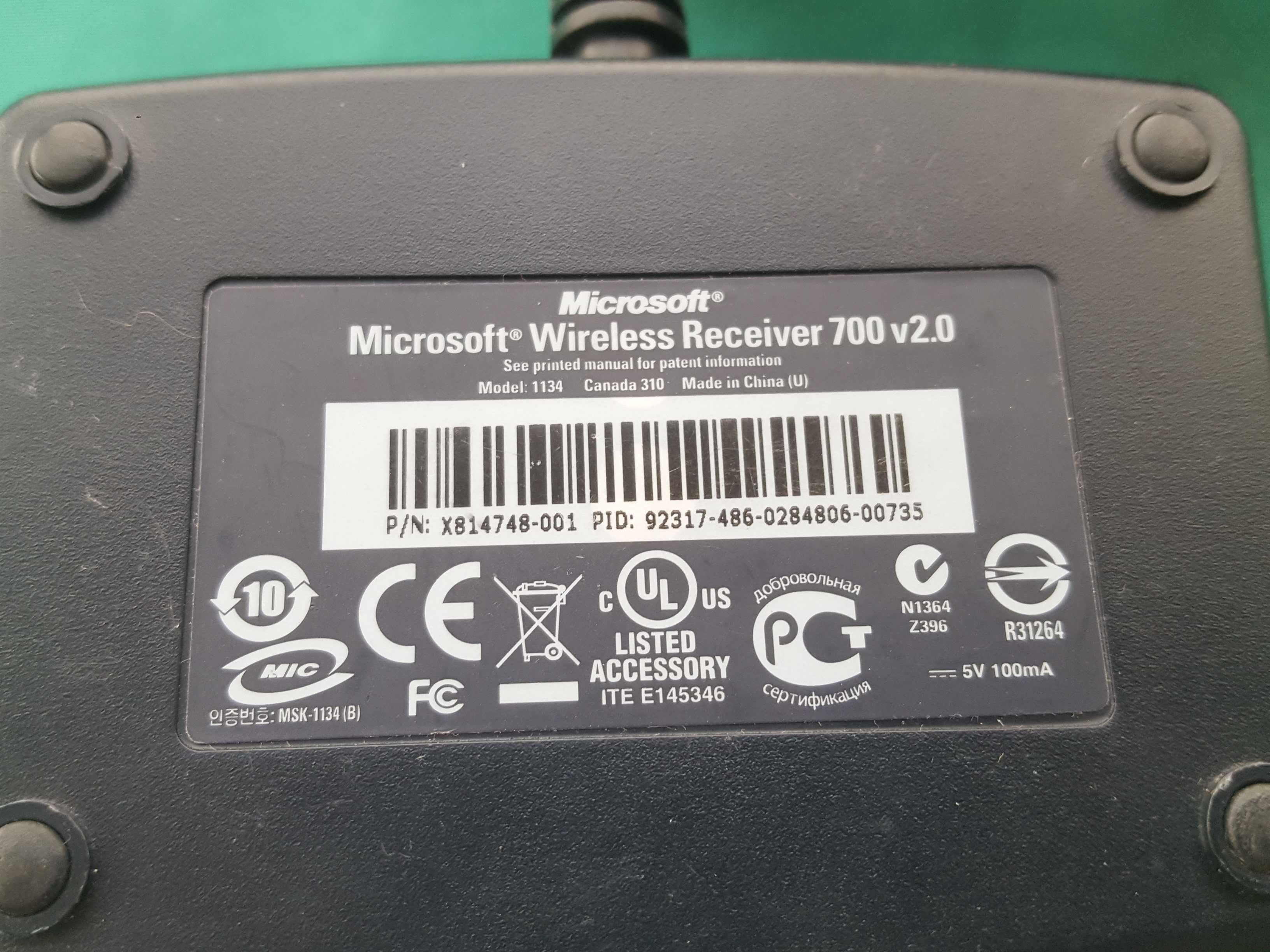 Адаптер компьютерной мыши Microsoft Wireless Receiver 700 v2.0