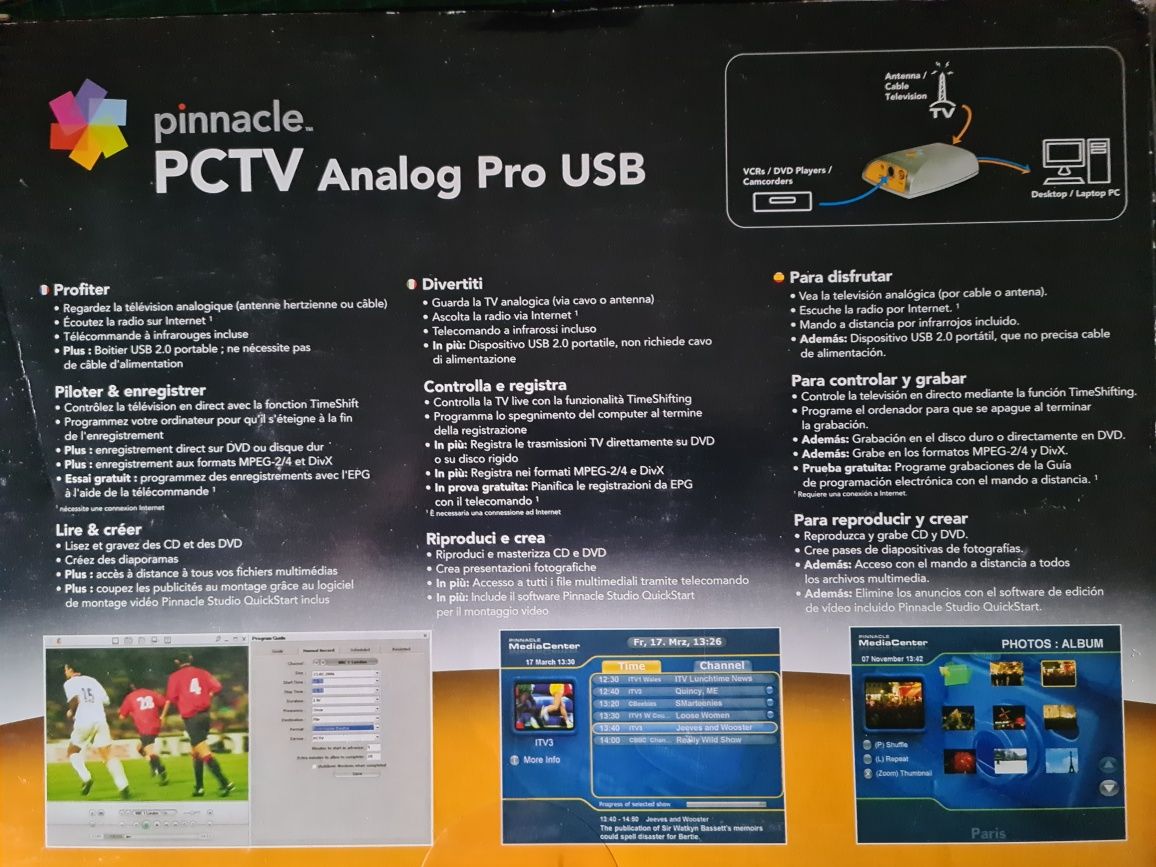 Placa externa de TV e captura video - Pinnacle Analog Pro USB