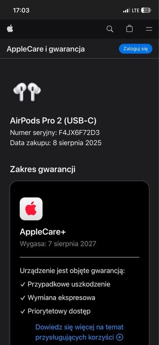 Sluchawki Airpods 2 Pro