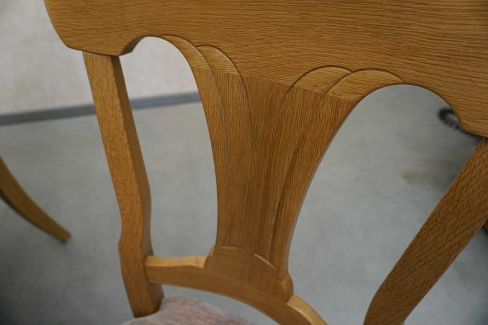 Stół lity dąb okrągły śr 115 cm rozkładany do 175 cm + 4 krzesła L-193