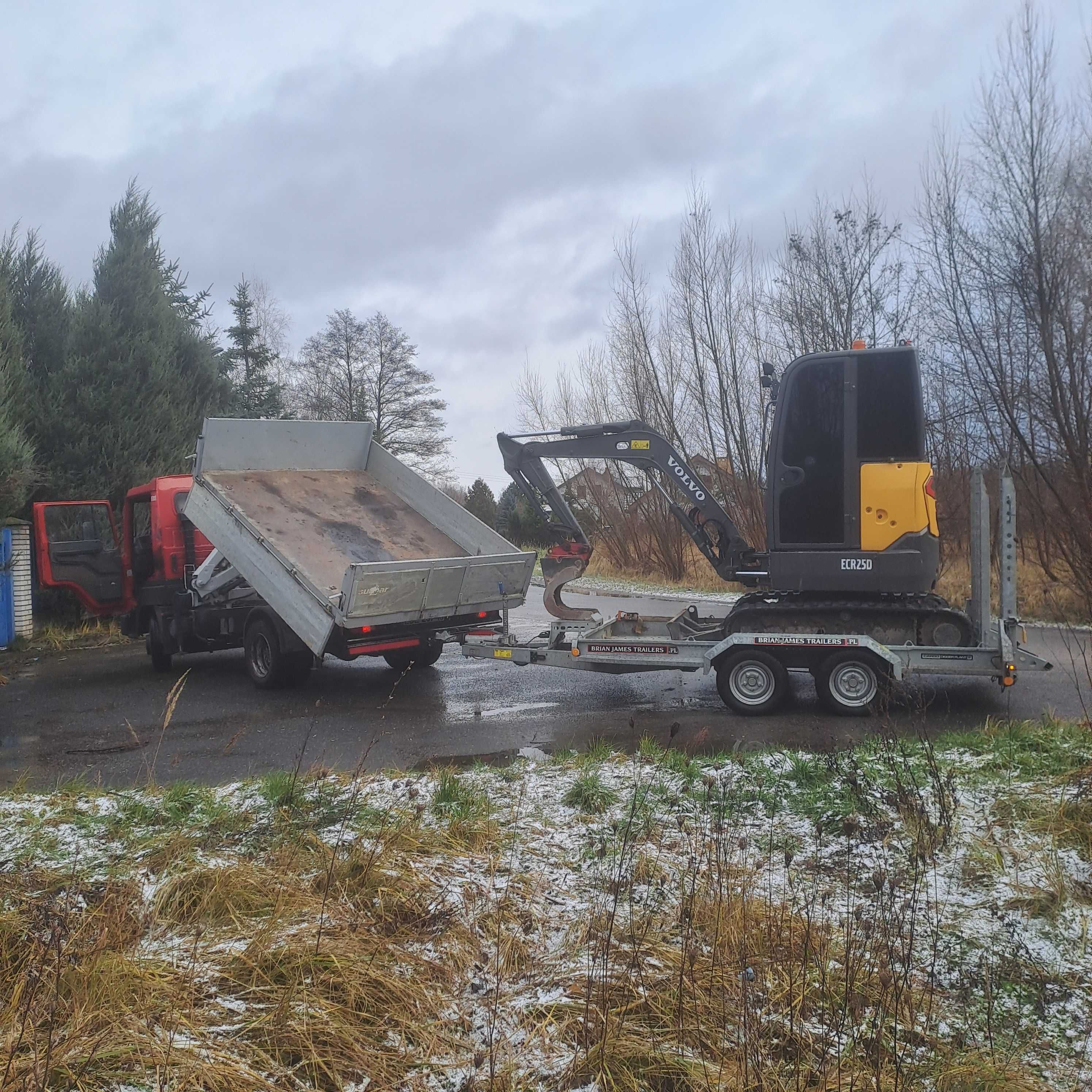 Usługi transportowe HDS wywrotka 3.5 tony, minikoparka, pomoc drogowa