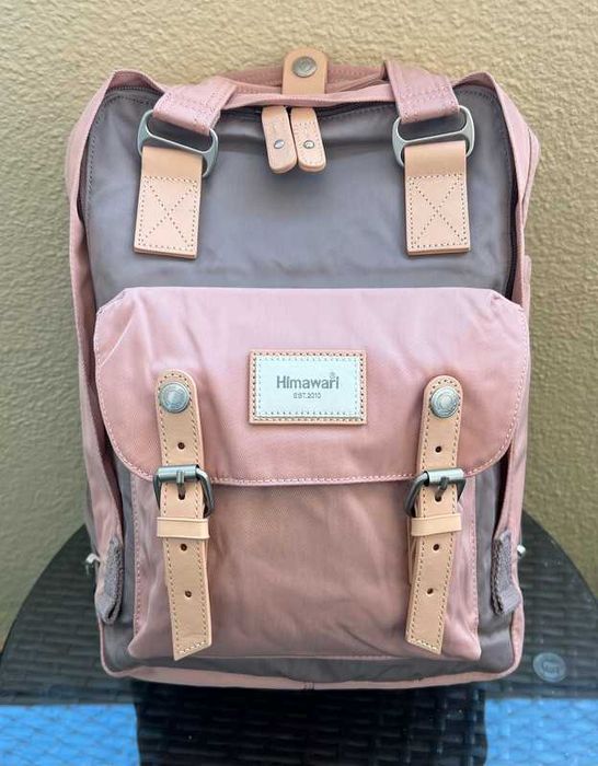Mochila Vintage Classica Himawari Pink Mocha Rosa Cinzento