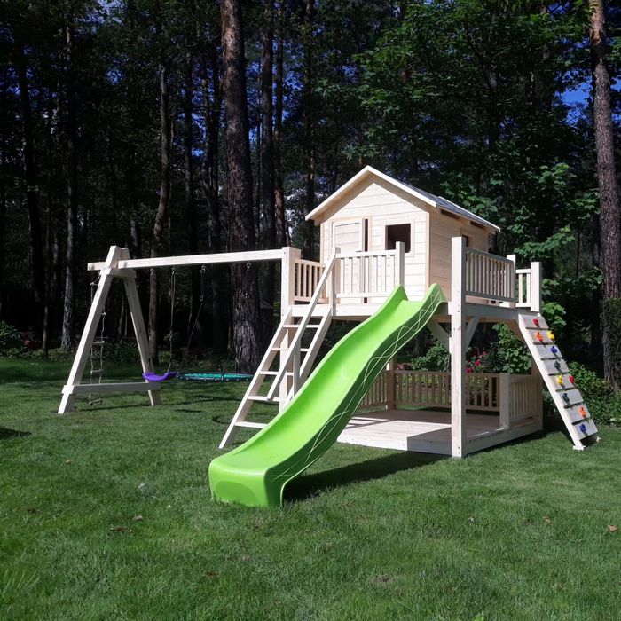 Plac zabaw dla dzieci mini siłownia drewno