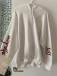 Boxy biała bluza z kapturem hoodie shadow hill oversize rap