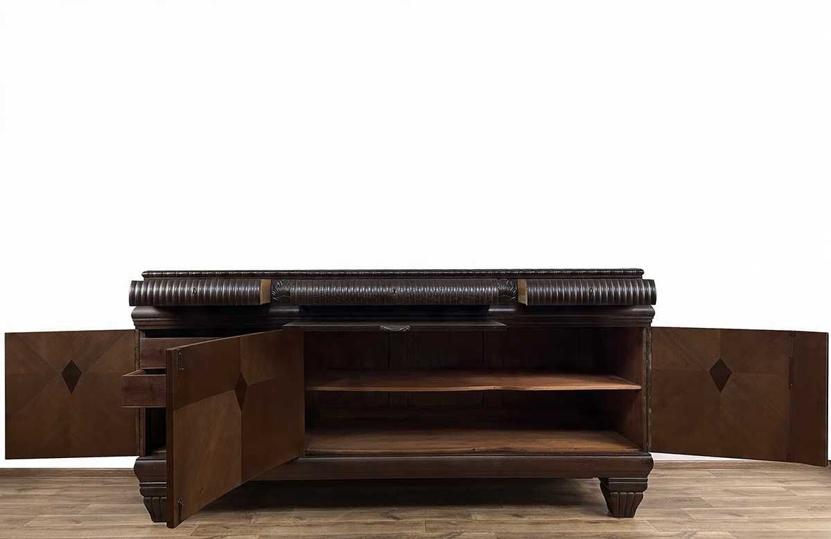 KOMODA BUFET antyk rzeźbiona RÓŻE 5 szuflad szafka pod TV RTV 230 cm