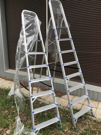 Новая Лестница стремянка 4.5 метра 8 ступ алюминиевая  KRAFT GERMANY