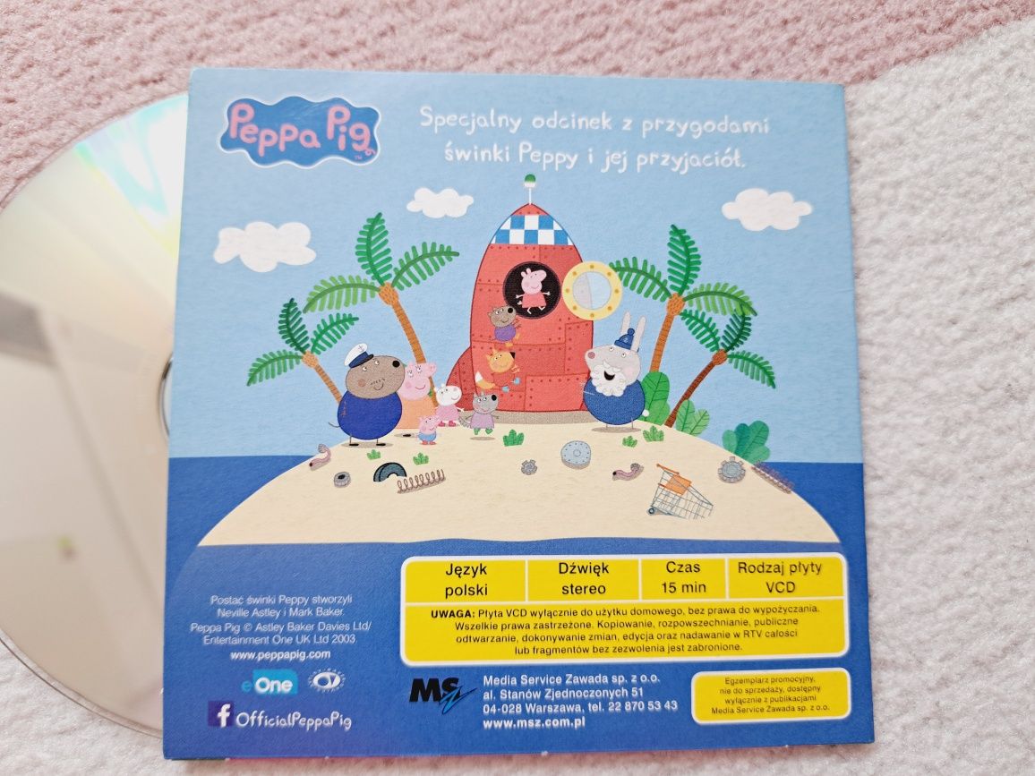 Świnka Peppa Pig bajki na VCD polski dubbing 3 płyty + zegarek gratis