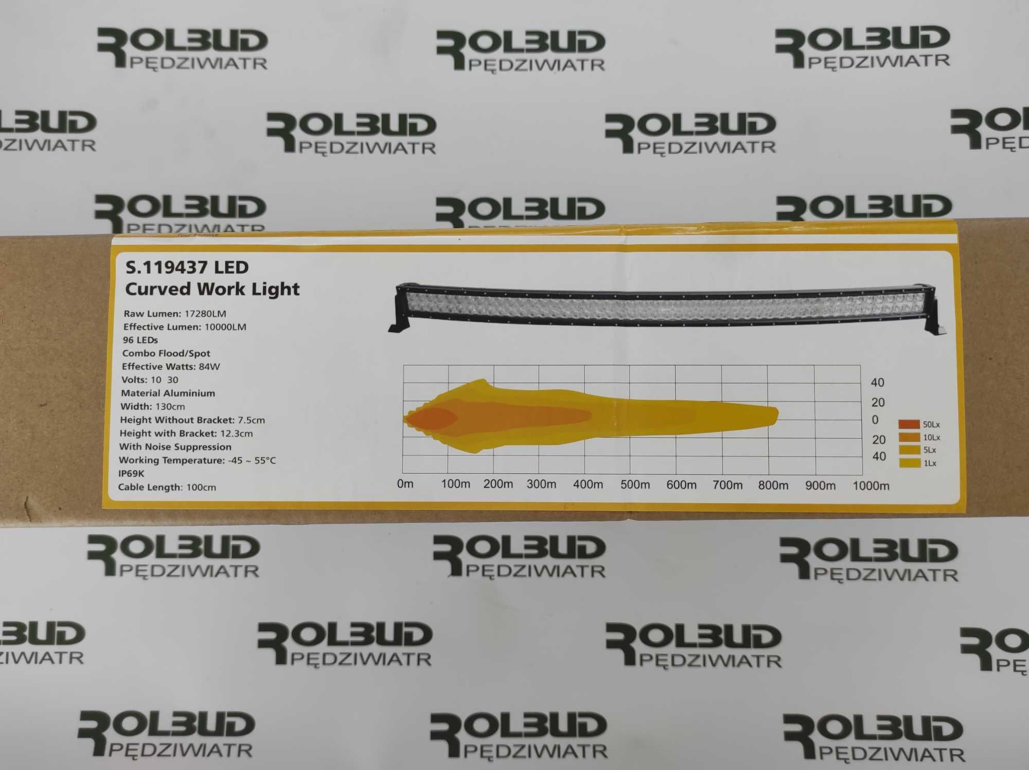 Listwa oświetleniowa LED zakrzywiona 1344mm 22080 Lumenów 10-30V