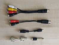 Кабельные переходы  СШ5 - RCA,   S-video- RCA,   Jack6,3 - RCA