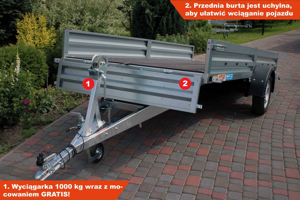 Duża Przyczepka N7-350 CT GN164 345x150 na skuter śnieżny, quady