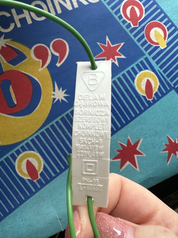 komplet choinkowy delam prl vintage lampki