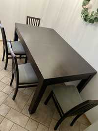 Duży regulowany stół do jadalni kuchni 4 krzesła