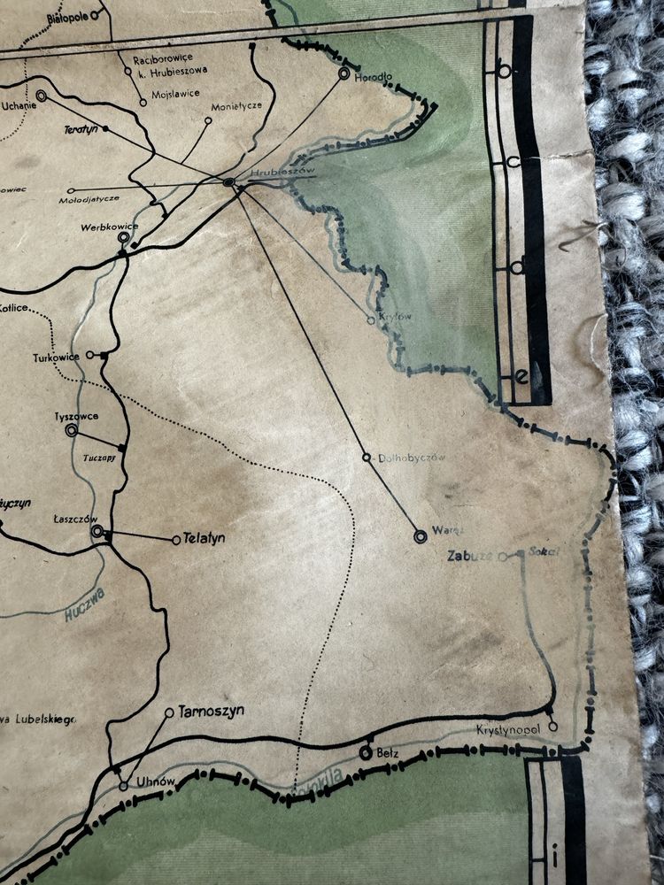 Ogromna Mapa pocztowa 1949 rok Polska prl