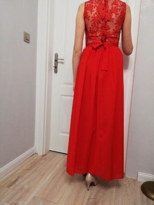 Długa czerwona suknia - wesele/studniówka