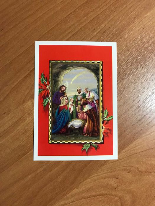 Kartka Świąteczna pocztówka z Włoch lata 90 Boże Narodzenie postcard