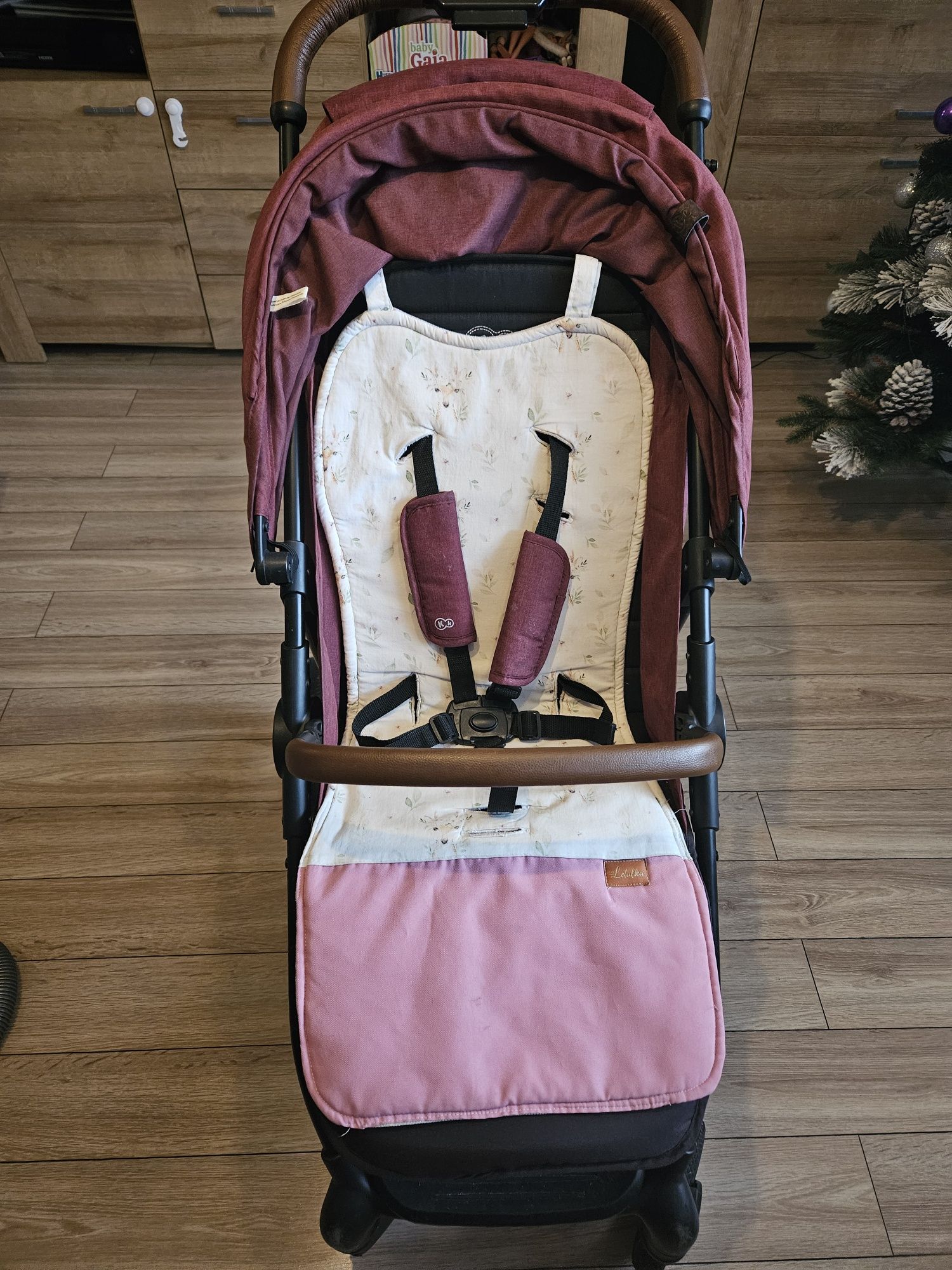 Wózek spacerowy kinderkraft grande bordowy spacerówka wózek