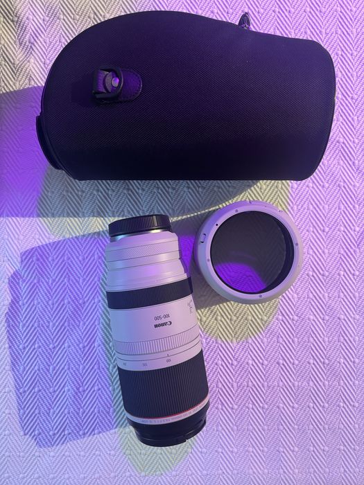 Canon RF 100-500mm com caixa + acessorios + como nova