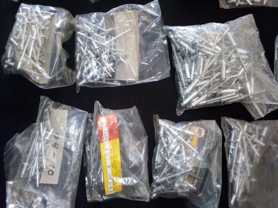 Заклёпки алюминиевые+болты и гайки 10.