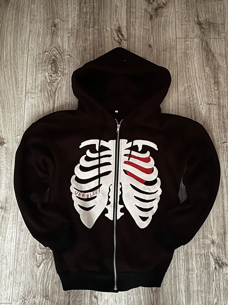 y2k skeleton zip-hoodie