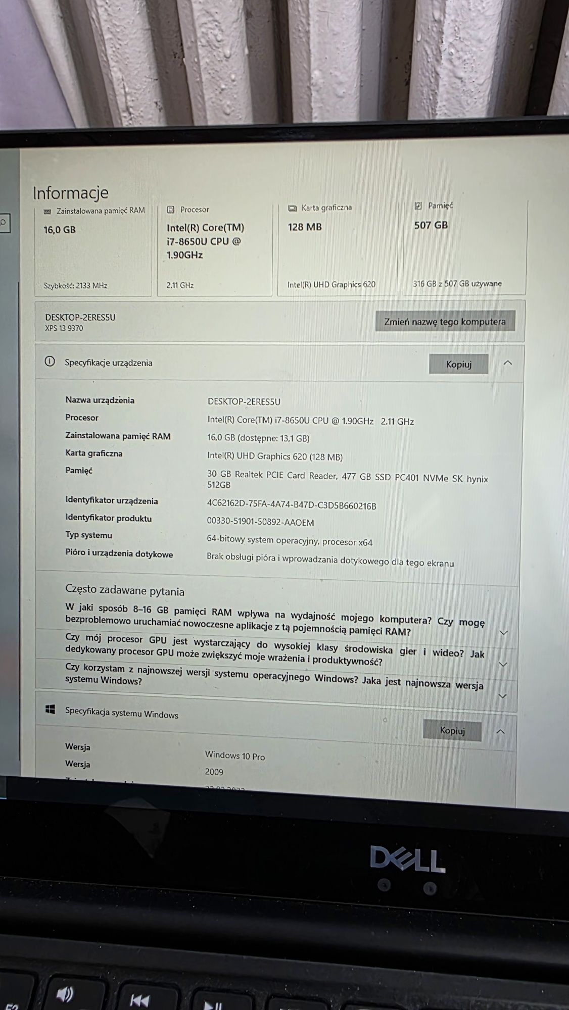 Komputer Laptop XPX 13 9370