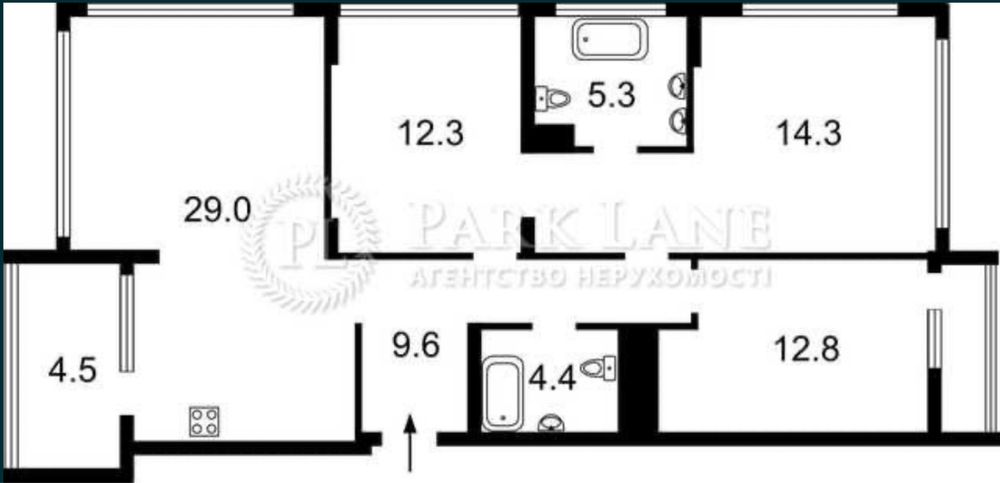 Продаж 3-кімн., просторої квартира 108 м2 в ЖК бізнес класу UNIT HOME