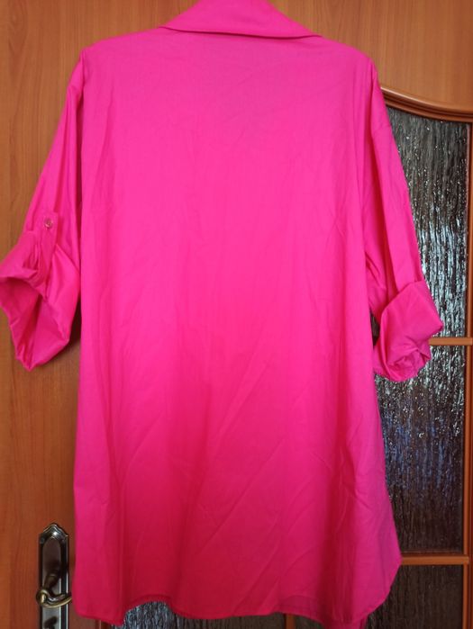 Koszula różowa oversize włoska bawełna