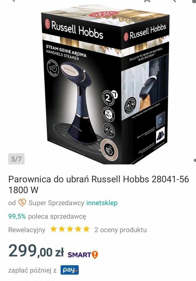 % Parownica Russell Hobbs